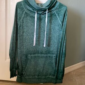 1X Women’s lightweight pullover sweatshirt with cowl collar